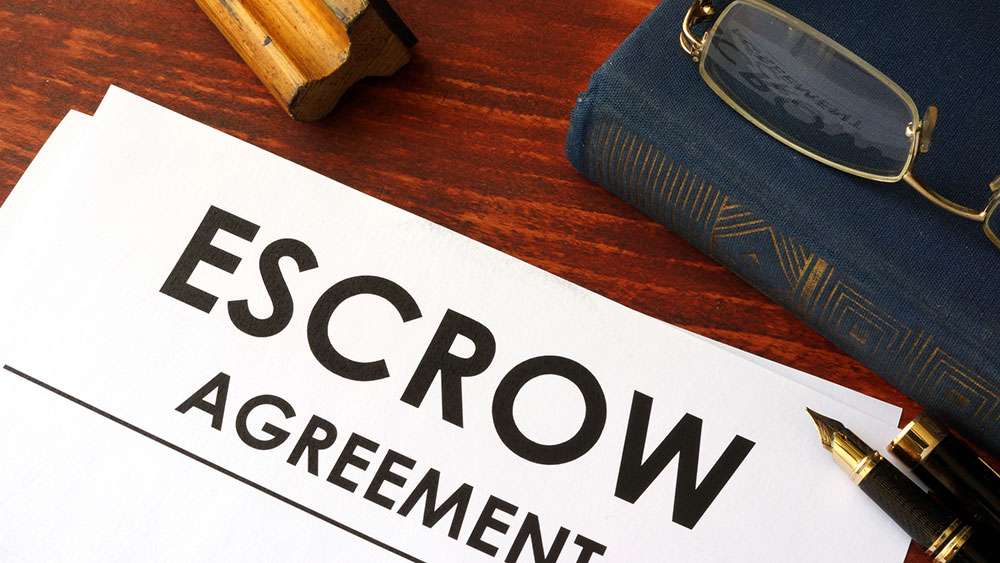 Escrow document on desk
